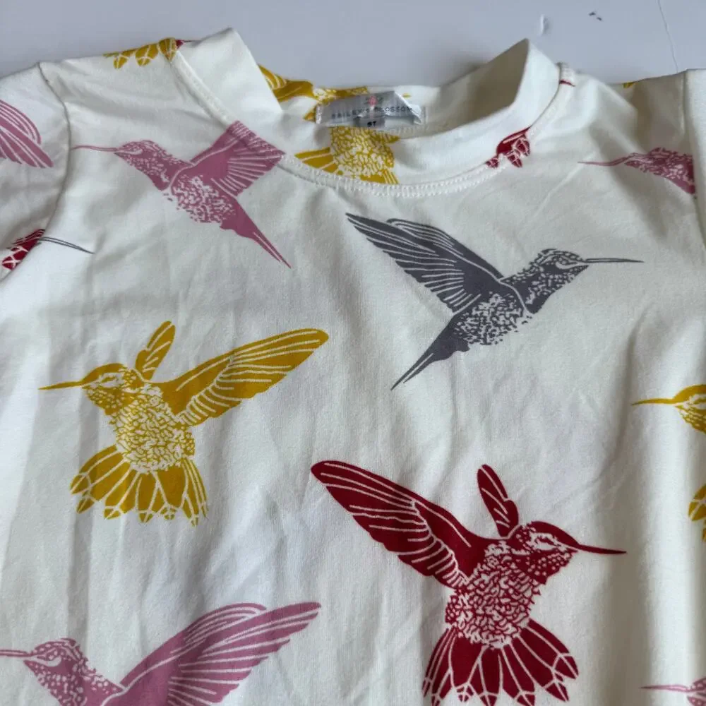 Bailey's Blossoms Hummingbird Off-White Dress Girls 5T - Picture 4 of 8